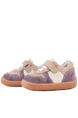 Rakerplus Bob Hakiki Deri Mor Pudra Barefoot Cırtlı Lastikli Bebek Sneaker Ayakkabı thumbnail 6