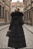 Günlük Kışlık Tam Boy Kadın Şişme Mont thumbnail 4