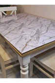 Kalın PVC Masa Koruyucu – 1.2 mm Mika Örtü, 80 cm En, Mermer Desen thumbnail 8