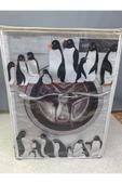 Fermuarlı Çamaşır ve Kurutma Makinesi Örtüsü [Penguen desenli] thumbnail 1