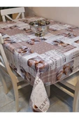 Elyaflı Pvc Muşamba - Desenli Silinebilir Masa Örtüsü ( KAHVE) thumbnail 2