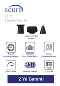 Acura AC-75 3 Başlıklı Metal Gövdeli Tıraş Seti thumbnail 2