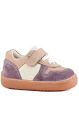 Rakerplus Bob Hakiki Deri Mor Pudra Barefoot Cırtlı Lastikli Bebek Sneaker Ayakkabı thumbnail 2