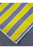 67x150cm Gri Sarı  Çizğili  Kumaş Balkon Brandası  Kenarları Biye Dikişli thumbnail 2