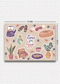Utterly Good Cozy Temalı 5'li Sticker  Bullet Journal  Notebook  Ajanda  Scrapbook Için Uygun Set thumbnail 4