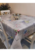 Elyaflı Pvc Muşamba - Desenli Silinebilir Masa Örtüsü ( GRİ ) thumbnail 2