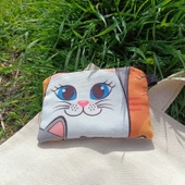 Utterly Good Kedili Bez Çanta Seti  Roller Kalem Hediyeli  Bez Çanta  Bez Kalemlik  Bez Cüzdan thumbnail 3