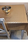 GOLD  PARLAK SİLİNEBİLİR MASA ÖRTÜSÜ - ELYAFLI PVC MUŞAMBA thumbnail 4
