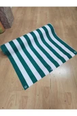 75x150 Cm Yeşil Beyaz Çizgili Balkon Brandası – Kuşgözlü, Bağlama Ipli, Dayanıklı Kumaş thumbnail 2