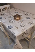 Elyaflı Pvc Muşamba - Desenli Silinebilir Masa Örtüsü ( BEJ) thumbnail 3
