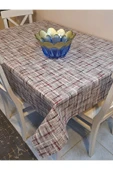 Elyaflı Pvc Muşamba - Desenli Silinebilir Masa Örtüsü ( AÇIK KAHVE ) thumbnail 9