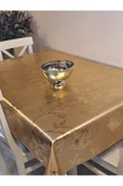 GOLD  PARLAK SİLİNEBİLİR MASA ÖRTÜSÜ - ELYAFLI PVC MUŞAMBA thumbnail 2