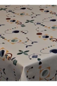 Elyaflı Pvc Muşamba - Desenli Silinebilir Masa Örtüsü ( BEJ ) thumbnail 6