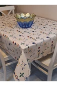 Elyaflı Pvc Muşamba - Desenli Silinebilir Masa Örtüsü ( BEJ ) thumbnail 2