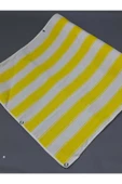 75 x 150 cm Sarı Beyaz  Çizğili  Kumaş Balkon Brandası  Kenarları Biye Dikişli thumbnail 2