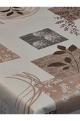 Elyaflı Pvc Muşamba - Desenli Silinebilir Masa Örtüsü ( KAHVERENĞİ ) thumbnail 6