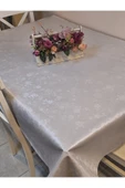 Elyaflı Pvc Muşamba - Desenli Silinebilir Masa Örtüsü ( GRİ) thumbnail 3