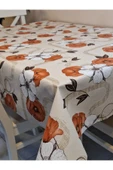 Elyaflı Pvc Muşamba - Desenli Silinebilir Masa Örtüsü ( TURUNCU ) thumbnail 1