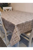 Elyaflı Pvc Muşamba - Desenli Silinebilir Masa Örtüsü ( AÇIK KAHVE ) thumbnail 5