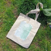 Utterly Good Mavi Çiçekli Bez Çanta Seti  Roller Kalem Hediyeli  Bez Çanta  Bez Kalemlik  Bez Cüzdan thumbnail 5