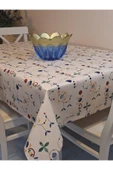 Elyaflı Pvc Muşamba - Desenli Silinebilir Masa Örtüsü ( BEJ ) thumbnail 1
