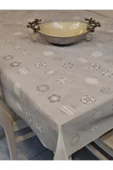 İthal Silinebilir PVC Masa Örtüsü – Kaymaz Tabanlı, Kumaş Görünümlü PVC Masa Örtüs thumbnail 3