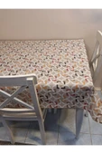 Elyaflı Pvc Muşamba - Desenli Silinebilir Masa Örtüsü ( Kahve ) thumbnail 4