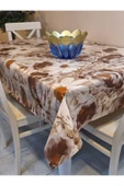 Elyaflı Pvc Muşamba - Desenli Silinebilir Masa Örtüsü ( KAHVERENĞİ ) thumbnail 1