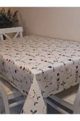 Elyaflı Pvc Muşamba - Desenli Silinebilir Masa Örtüsü ( BEJ ) thumbnail 5