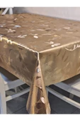 GOLD  PARLAK SİLİNEBİLİR MASA ÖRTÜSÜ - ELYAFLI PVC MUŞAMBA thumbnail 5