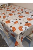 Elyaflı Pvc Muşamba - Desenli Silinebilir Masa Örtüsü ( TURUNCU ) thumbnail 3