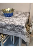 Kaydırmaz Tabanlı Pvc Muşamba - Desenli Silinebilir 120 X 150 Hazır Masa Örtüsü thumbnail 3