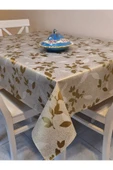 Elyaflı Pvc Muşamba - Desenli Silinebilir Masa Örtüsü (BEJ) thumbnail 1