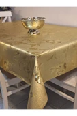 GOLD  PARLAK SİLİNEBİLİR MASA ÖRTÜSÜ - ELYAFLI PVC MUŞAMBA thumbnail 9