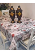 Elyaflı Pvc Muşamba - Desenli Silinebilir Masa Örtüsü ( KAHVERENĞİ ) thumbnail 8