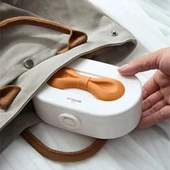 Aynalı Taşınabilir Takı Kutusu | Kadın Makyaj&aksesuar Düzenleyici Beyaz Kırmızı Kurdele thumbnail 6