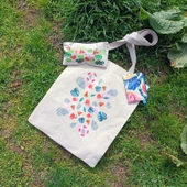 Utterly Good Karpuzlu Bez Çanta Seti  Roller Kalem Hediyeli  Bez Çanta  Bez Kalemlik  Bez Cüzdan thumbnail 6