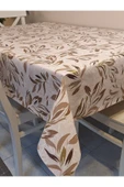 Elyaflı Pvc Muşamba - Desenli Silinebilir Masa Örtüsü ( GRİ-BEJ ) thumbnail 12