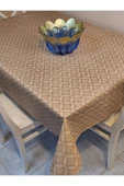 Elyaflı Pvc Muşamba - Desenli Silinebilir Masa Örtüsü (KAHVERENĞİ) thumbnail 3
