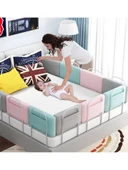 HouseLab Ayarlanabilir Çocuk Yatak Rayı Koruması, Taşınabilir Güvenlik Köpüğü Bariyeri, Tek ve Çift Kişilik Yataklar için Yumuşak Pamuk Koruyucu, Çelik Destek, Düşmeyi Önleyici, thumbnail 1