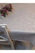 Elyaflı Pvc Muşamba - Desenli Silinebilir Masa Örtüsü ( GRİ) thumbnail 4