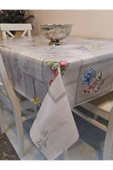 Elyaflı Pvc Muşamba - Desenli Silinebilir Masa Örtüsü ( GRİ ) thumbnail 1