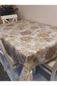 Elyaflı Pvc Muşamba - Desenli Silinebilir Masa Örtüsü ( KAHVERENĞİ ) thumbnail 2