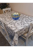 Elyaflı Pvc Muşamba - Desenli Silinebilir Masa Örtüsü ( GRİ-BEJ ) thumbnail 3