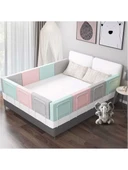 HouseLab Ayarlanabilir Çocuk Yatak Rayı Koruması, Taşınabilir Güvenlik Köpüğü Bariyeri, Tek ve Çift Kişilik Yataklar için Yumuşak Pamuk Koruyucu, Çelik Destek, Düşmeyi Önleyici, thumbnail 3