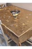 GOLD  PARLAK SİLİNEBİLİR MASA ÖRTÜSÜ - ELYAFLI PVC MUŞAMBA thumbnail 3