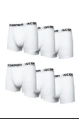 Erkek 6’lı Boxer Seti – Beyaz Renk Esnek Bel Lastikli thumbnail 1