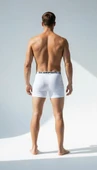 Erkek 6’lı Boxer Seti – Beyaz Renk Esnek Bel Lastikli thumbnail 5