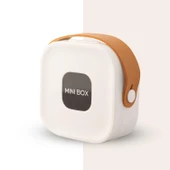 Mini Takı Kutusu Ayna ve 4 Bölmeli Seyahat Düzenleyici – Kolye, Küpe, Yüzük Saklama Kutusu Beyaz thumbnail 6