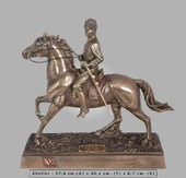 Wise Ofis Masaüstü Atatürk Atlı Heykeli 27,8 cm (G) X 26,1 cm. (Y) X 8,7 cm (E) thumbnail 6